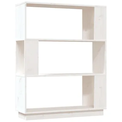 Zdjęcie produktu dla vidaXL Regał/przegroda do pokoju biały 80x25x101 cm lite drewno sosnowe