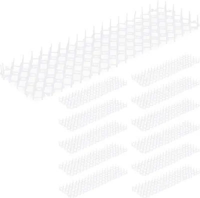 Obrázek produktu pro Relaxdays Trnová mříž, sada 12 ks, ochrana proti kunám a kočkám, ochrana záhonů a rostlin, plast, trnová rohož, bílá