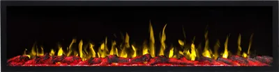 Produktbild von Elektrokamin AFLAMO Pride S127 - Ultra-realistische Flammenoptik - Zur Wandmontage oder zum Einbauen - 127x42x13 cm - Dekorativer LED-Elektrokamin ohne Heizfunktion