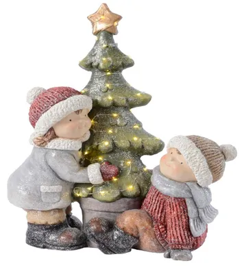 Produktbild von LED Deko Figur Kinder Weihnachtsbaum Polymagnesium H ca 51 cm