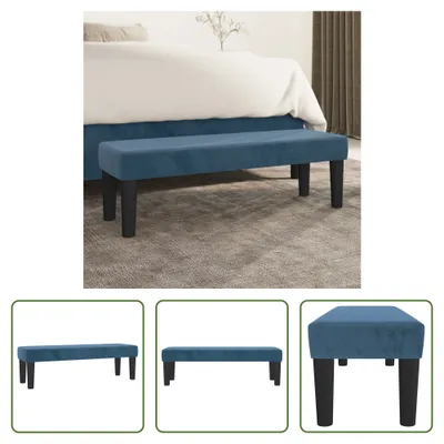 Immagine prodotto di The Living Store Panca blu scuro 100x30x30 cm in velluto