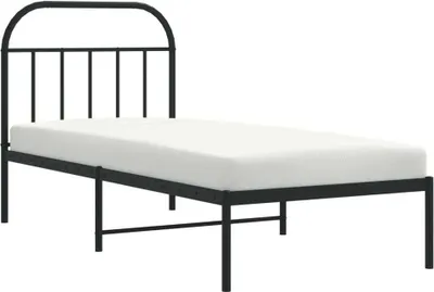 Produktbild von Bettgestell mit Kopfteil Metall Schwarz 80x200 cm