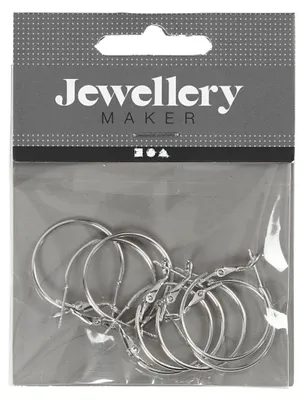 Produktbild von Creativ Company 61065, Ohrring-Haken, Silber, Metall, 8 Stück(e), 2,5 cm