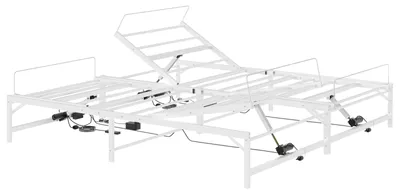 Obrázok produktu pre vidaXL Elektricky nastaviteľná kovová posteľ, biela, 193 x 200 cm