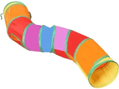 Immagine prodotto di Tunnel per gatti, tunnel a forma di S con pallina, dai colori dell'arcobaleno, per gatti e conigli