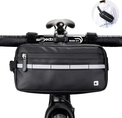 Produktbild von Rennradtas, 2-in-1, wasserdicht, schwarz, Nylon