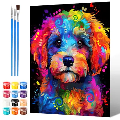 Productafbeelding van Schilderij Op Nummer: Dieren Schilderen Op Canvas Voor Volwassenen en Kinderen 30x40cm
