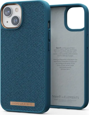 Zdjęcie produktu dla Etui Njord Collections iPhone 14 Plus - Etui na telefon wykonane z wysokiej jakości materiału - Reycled / Wytrzymały materiał - Ochrona przed upadkiem z wysokości 2 metrów - Nadaje się do ładowania Magsafe / bezprzewodowego - Niebieski