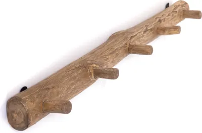 Produktbild von WANDGARDEROBE "LYRA" | Teakholz | rustikaler Kleiderhaken