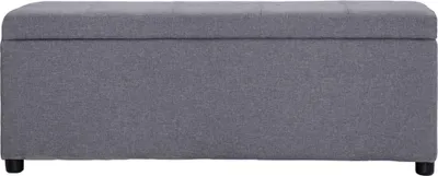 Produktbild von vidaXL Bank mit Staufach 116 cm Hellgrau Polyester