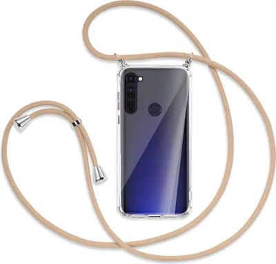 Produktbild von Handykette Backcover-Schutzhülle mit Band (Metall silberfarben) für Motorola Moto G Pro, G Stylus - beige