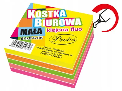Produktbild von Protos Kleiner Büro-Block Notizwürfel Fluo Klebe