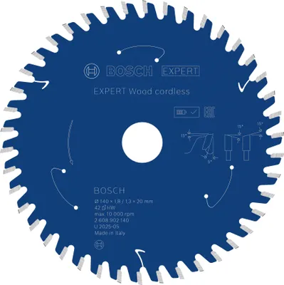 Obrázok produktu pre Kotúč na kotúčovú pílu 140x20x1,8/1,3 42T BOSCH