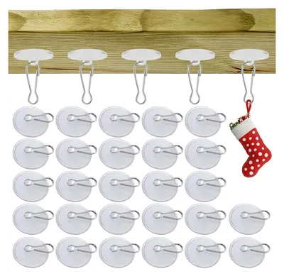 Produktbild von 40 Stück transparente selbstklebende Deckenhaken, Haken für die Decke ohne Bohren, Klebehaken für die Decke, selbstklebende Deckenhaken zum Kleben, Klebehaken für den Außenbereich, Klebeösen, Deckenhaken Deko für Schlafzimmer und Badezimmer