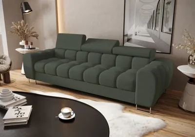 Productafbeelding van Bank Designersofa BASTIEN, 3-zits, bekleed met stof Gemma, kleur groen