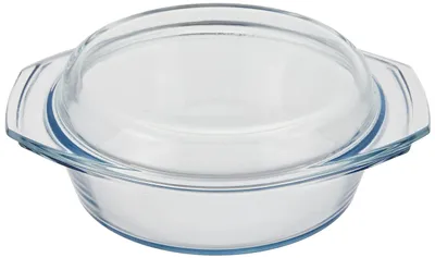 Glasschale mit Deckel, Borosilikatglas, 1 L, 18 cm Ø, transparent