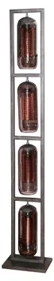Productafbeelding van FURNLUX staande lamp, rookglas zwart en metaal zwart en koper, 34 cm / Hoofdkleur: zwart / Afmetingen: 34 x 190 x 23 cm