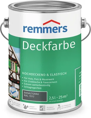 Produktbild von Remmers Deckfarbe basaltgrau (RAL 7012) 2,5 l, Holzlack
