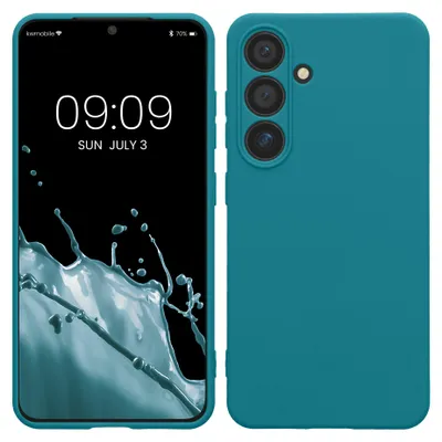 Produktbild von kwmobile Handyhülle für Samsung Galaxy S24 Hülle - weiches Handy Silikon Case - Schutzhülle Cover - Petrol matt