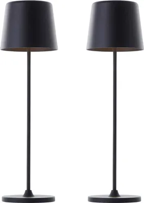 Image de BRILLIANT Lampe de table à LED rechargeable Kaami, 2 W, 310 lm, 3000 K, noir, lot de 2