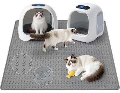Produktbild von Famanu Katzenmatte XXL - 120 x 89 cm - wasserdicht - rutschfest - grau