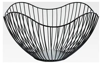 Produktbild von Obstschale aus Metall in Schwarz, 25 cm, Drahtkorb im skandinavischen Design