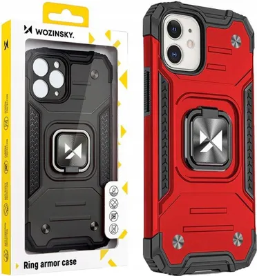 Immagine prodotto di Wozinsky Anello Armatura Custodia Iphone 14 Plus Coperchio blindato Supporto magnetico Anello Rosso