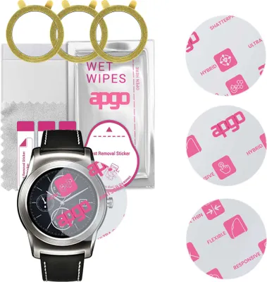 Produktbild von apgo 3 Stück Schutzglas, klar, kompatibel mit LG W150 Smartwatch, Hybrid 8H, Ersatz für Hartglas, Displayschutzglas, Bildschirmschutz, Displayschutz, kratzfest