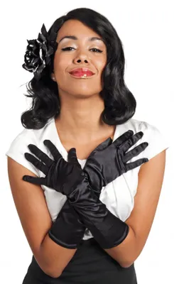 Produktbild von Max Bersinger 603006, Karnevalskostüm-Handschuhe, Erwachsener, Weiblich, Polyester, Schwarz, 66 g
