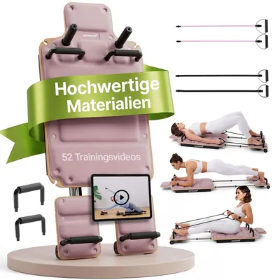 Produktbild von ARTSPORT® Pilates Board Movea Rosa - Heimtrainer aus Birkenholz & Aluminium, Fitnessgerät, belastbar 200 kg