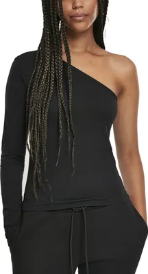Obrázek produktu pro Dámské tričko s dlouhým rukávem Urban Classics Ladies Asymmetric Longsleeve black - L