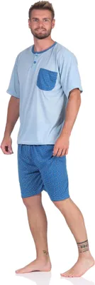Immagine prodotto di Pigiama uomo con pantaloncini e T-shirt; verde-grigio M/48