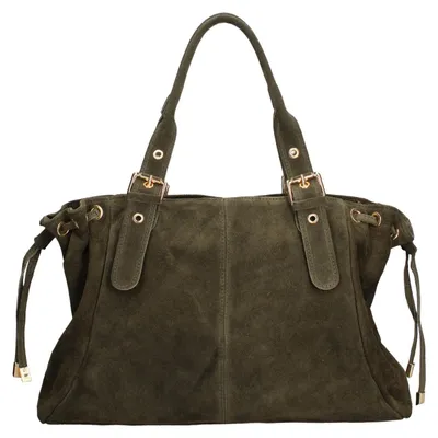 Immagine prodotto di Borsa a mano donna pelle scamosciata Italy Chiusura zip Black B UNICA 41x28.5x20 cm
