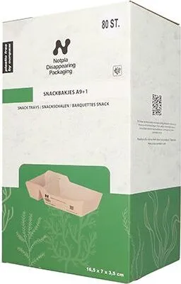 Produktbild von Snacktrays, Pappe "NOTPLA" 3,5 cm x 7 cm x 16,5 cm braun