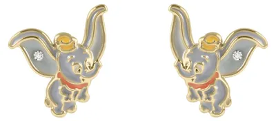 Produktbild von Disney Dumbo-Ohrstecker mit Elefantenstein für Mädchen, Einheitsgröße, Messing,