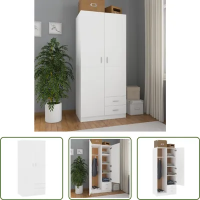 Produktbild von The Living Store Kleiderschrank Weiß 80x52x180 cm Holzwerkstoff