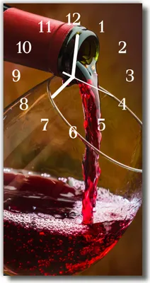 Produktbild von Tulup Glasuhr Wanduhr Küchenuhr Echt-Glas 30x60 Wein Rot