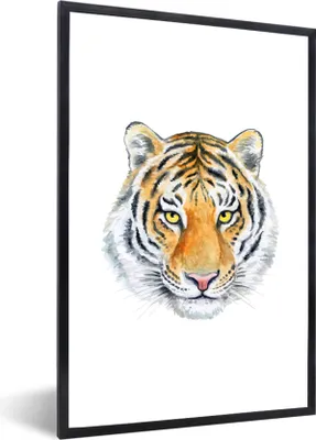 Produktbild von MuchoWow® MuchoWow® Gerahmtes Poster Tiger - Augen - Kopf 40x60 cm - Poster mit zchwarzem Bilderrahmen - Papierdruck - Wandbilder