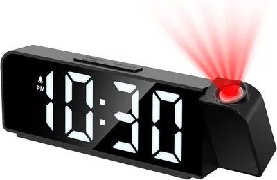 Projektionswecker mit 180° Deckenprojektion, USB, Schlummerfunktion, 7,9 Zoll