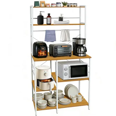 Produktbild von Küchenregal Standregal Mikrowellenhalter Bäcker Regal Haushaltsregal 168x90x40 cm