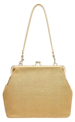 Produktbild von Vintage-Strohtasche mit Klickverschluss, geeignet für verschiedene Anlässe