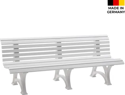 Produktbild von Gartenbank BORKUM 4-Sitzer Länge 2000 mm, weiß