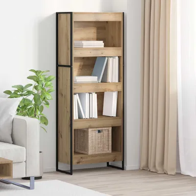 Productafbeelding van Maison Exclusive - Boekenkast, 60 x 30 x 155 cm, houtvezel, handwerk, eikenhout