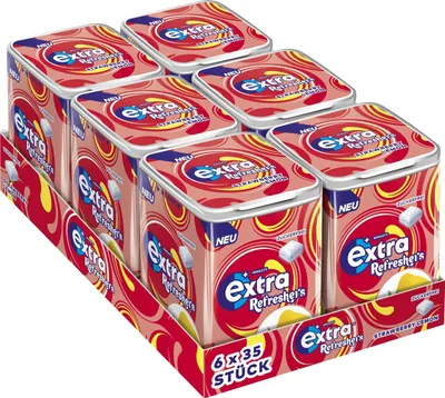 Produktbild von EXTRA REFRESHERS Dose Strawberry Lemon 6x35 Stück (Schaukarton - 6 Dosen)