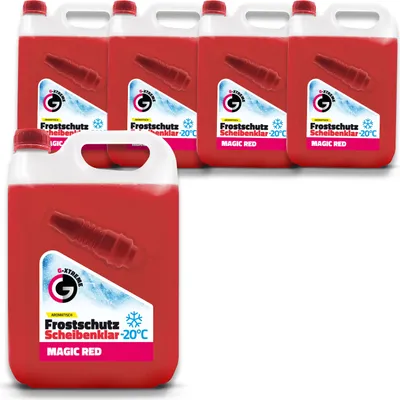Produktbild von Scheibenfrostschutz mit Magic Red Duft | Schlierenfreier und effektiver Scheibenreiniger für den Winter | Gebrauchsfertige frostschutzmittel scheibenwaschanlage | 4x5L = 20L