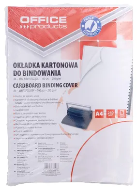 Zdjęcie produktu dla Okładki do bindowania A4 białe 100 sztuk