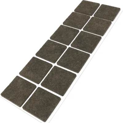 Produktbild von Adsamm® | 12 x selbstklebende Filzgleiter / Braun / 40x40 mm / quadratisch / Möbelgleiter aus Filz mit 3.5 mm Stärke