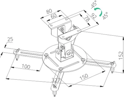 Obrázek produktu pro Projector mount ceiling TB-M51 10kg 15,2cm