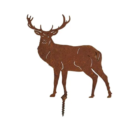 Produktbild von Deko Gartenstecker aus Edelrost mit Hirsch-Motiv, ca. 13 cm hoch und breit