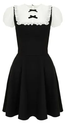 Produktbild von Hell Bunny Mittellanges Kleid Damen Alice Dress schwarz/weiß L